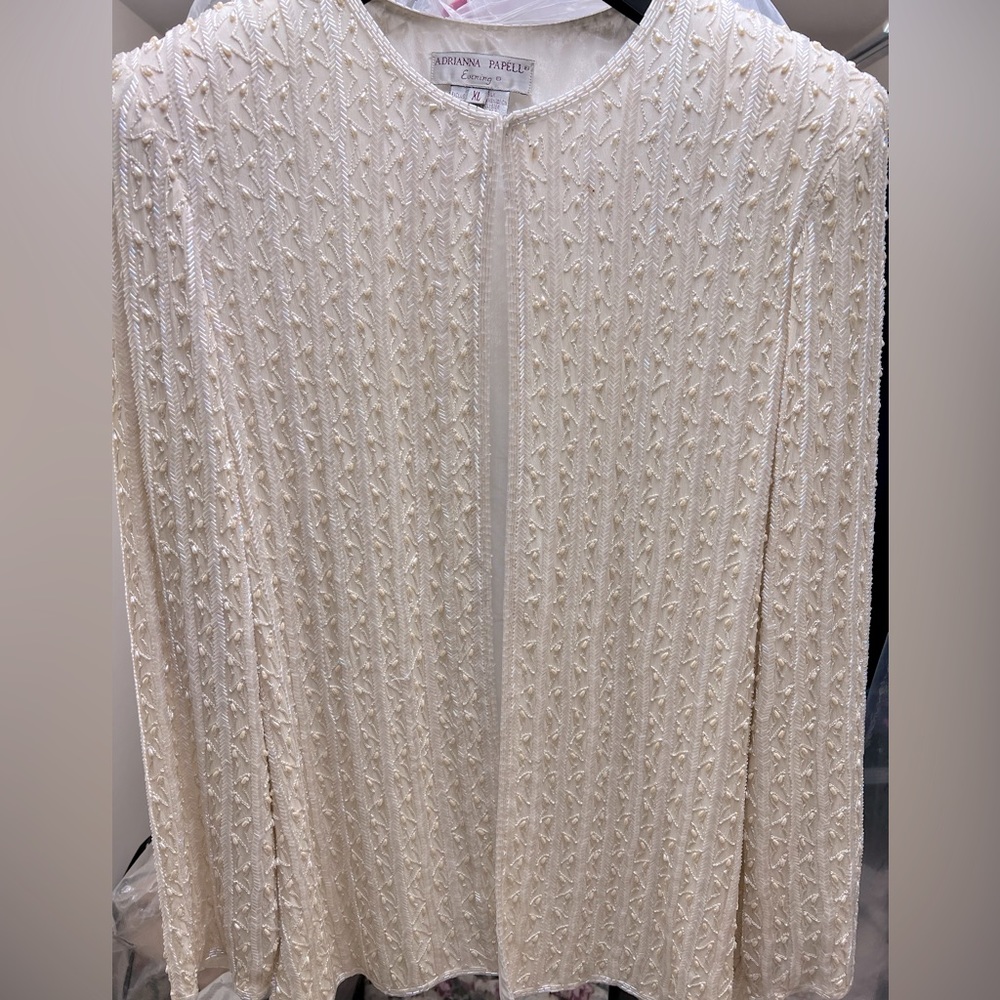 Adrianna Papell Evening Collection Beaded Jacket, Size XL